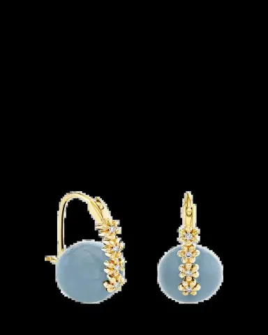 Sydney Evan 14K Diamond Tiny Daisy on Agate Earrings, 10mm | Thumbnail 2 Sydney Evan 14K Diamond Tiny Daisy on Agate Earrings, 10mm | Thumbnail 2
