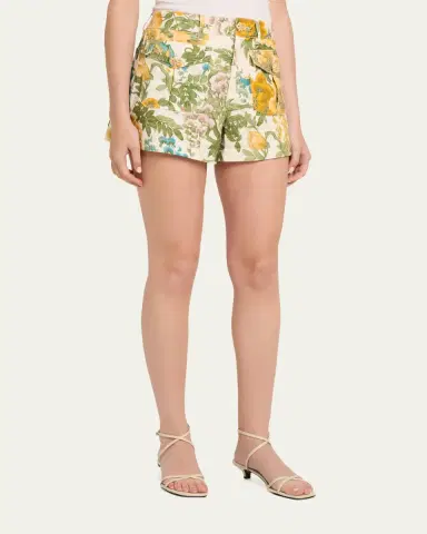 Cara Cara Xenia Floral Linen Shorts | Thumbnail 4