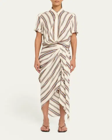 A.L.C. Rhodes Draped Linen Midi Skirt | Thumbnail 2 A.L.C. Rhodes Draped Linen Midi Skirt | Thumbnail 2