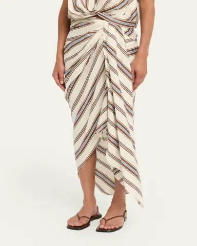 A.L.C. Rhodes Draped Linen Midi Skirt | Thumbnail 4 A.L.C. Rhodes Draped Linen Midi Skirt | Thumbnail 4