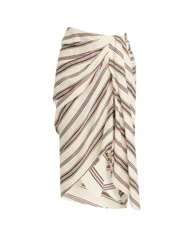 A.L.C. Rhodes Draped Linen Midi Skirt