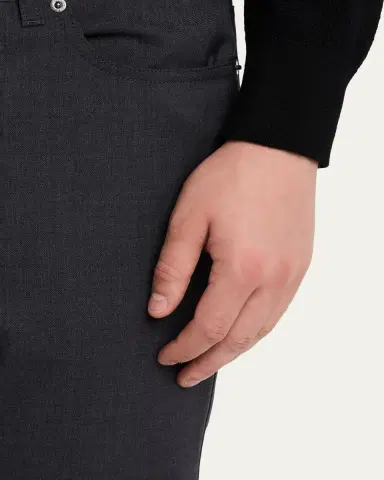 Zegna Men's Wool Straight Leg Five-Pocket Pants | Thumbnail 5 Zegna Men's Wool Straight Leg Five-Pocket Pants | Thumbnail 5