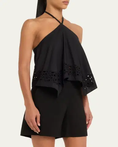 A.L.C. Aleia Cotton Eyelet Halter Top | Thumbnail 4 A.L.C. Aleia Cotton Eyelet Halter Top | Thumbnail 4