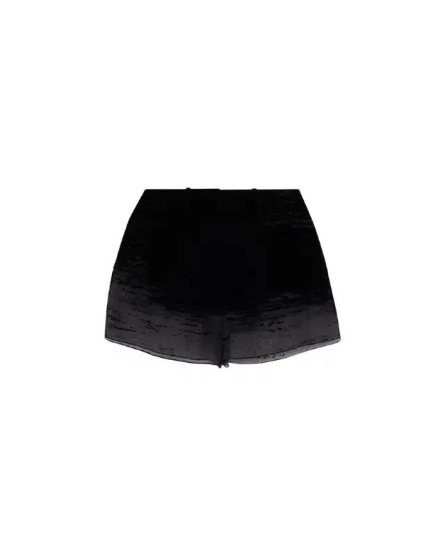 GRACE LING Glitch Devoré Velvet Sheer Chiffon Shorts