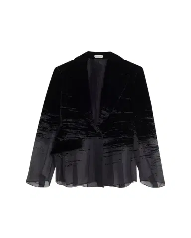 Grace Ling Glitch Devore Velvet Chiffon Tailored Jacket | Thumbnail 1