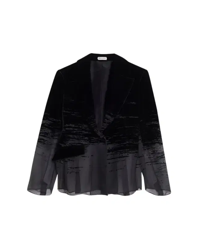GRACE LING Glitch Devore Velvet Chiffon Tailored Jacket