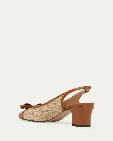 Ferragamo 55mm Vetty Raffia and Leather Slingback Pumps | Thumbnail 2 Ferragamo 55mm Vetty Raffia and Leather Slingback Pumps | Thumbnail 2