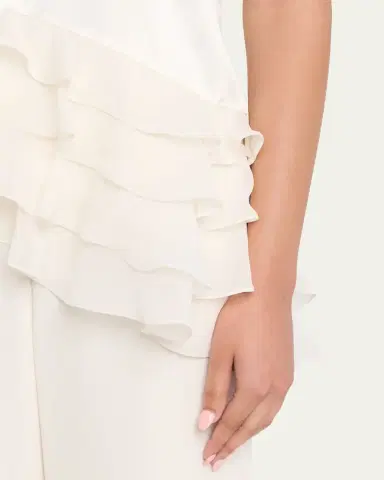 Cinq à Sept Cabrina Silk Ruffled Top | Thumbnail 5