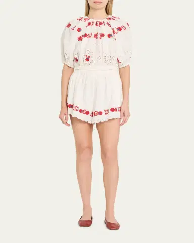 Sea Catharina Embroidered Bubble Crop Top | Thumbnail 2 Sea Catharina Embroidered Bubble Crop Top | Thumbnail 2