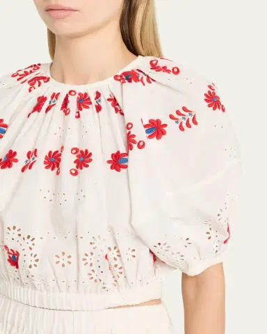 Sea Catharina Embroidered Bubble Crop Top | Thumbnail 5 Sea Catharina Embroidered Bubble Crop Top | Thumbnail 5
