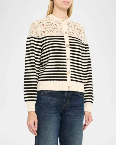 Frame The Coastal Stripe Cardigan | Thumbnail 3 Frame The Coastal Stripe Cardigan | Thumbnail 3