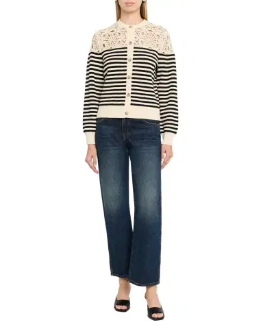 Frame The Coastal Stripe Cardigan | Thumbnail 1 Frame The Coastal Stripe Cardigan | Thumbnail 1