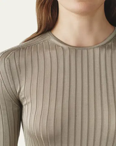 Attersee Ribbed Silk T-Shirt | Thumbnail 4 Attersee Ribbed Silk T-Shirt | Thumbnail 4