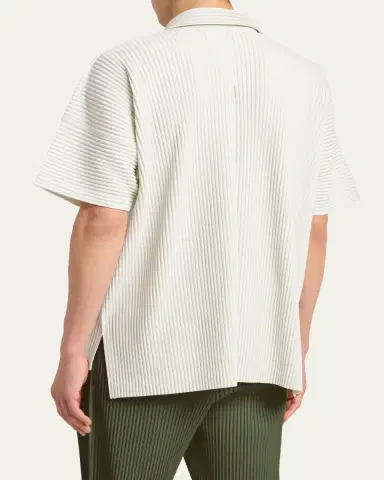 Homme Plissé Issey Miyake Men's Monthly Colors July Pleated Short-Sleeve Shirt | Thumbnail 3 Homme Plissé Issey Miyake Men's Monthly Colors July Pleated Short-Sleeve Shirt | Thumbnail 3