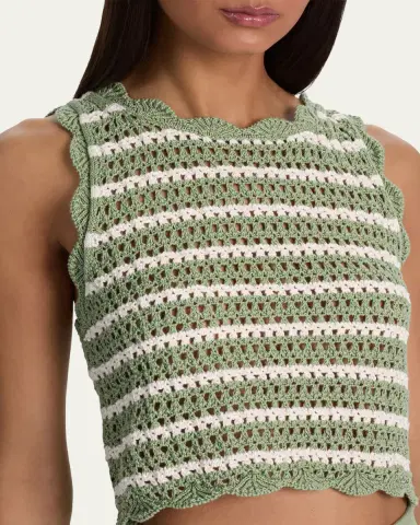 Alice + Olivia Amity Striped Crochet Tank Top | Thumbnail 5 Alice + Olivia Amity Striped Crochet Tank Top | Thumbnail 5
