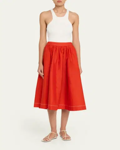 Jason Wu Collection Stretch Cotton Midi Skirt | Thumbnail 2 Jason Wu Collection Stretch Cotton Midi Skirt | Thumbnail 2