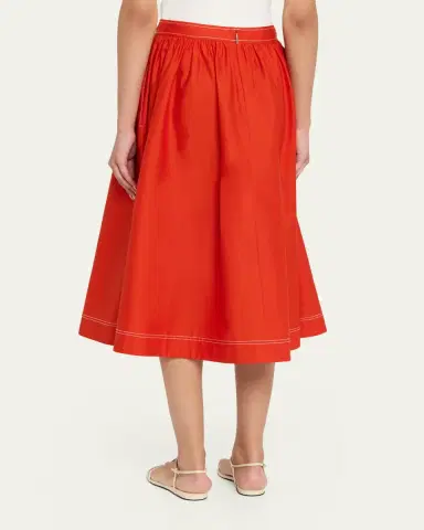 Jason Wu Collection Stretch Cotton Midi Skirt | Thumbnail 3 Jason Wu Collection Stretch Cotton Midi Skirt | Thumbnail 3