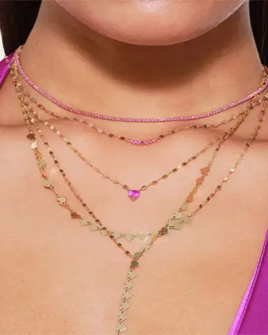 Lana 14K Gold Laser Heart Chain Necklace | Thumbnail 2