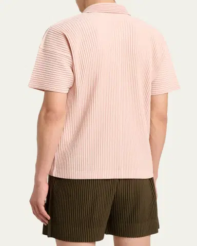 Homme Plissé Issey Miyake Men's Pleated Johnny-Collar Polo Shirt | Thumbnail 3 Homme Plissé Issey Miyake Men's Pleated Johnny-Collar Polo Shirt | Thumbnail 3
