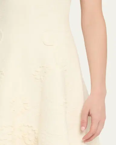 Oscar de la Renta Floral Jacquard Knit Short-Sleeve Mini Dress | Thumbnail 5 Oscar de la Renta Floral Jacquard Knit Short-Sleeve Mini Dress | Thumbnail 5