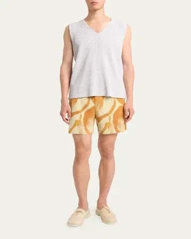 Homme Plissé Issey Miyake Men's Pleated Pull-On Shorts | Thumbnail 7 Homme Plissé Issey Miyake Men's Pleated Pull-On Shorts | Thumbnail 7