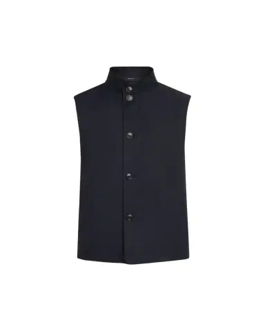 Zegna Men's Motorin Stand Collar Button-Front Vest | Thumbnail 1