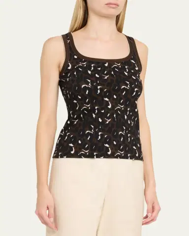 MAJESTIC FILATURES Animal-Print Organic Cotton Rib Tank Top | Thumbnail 4 MAJESTIC FILATURES Animal-Print Organic Cotton Rib Tank Top | Thumbnail 4
