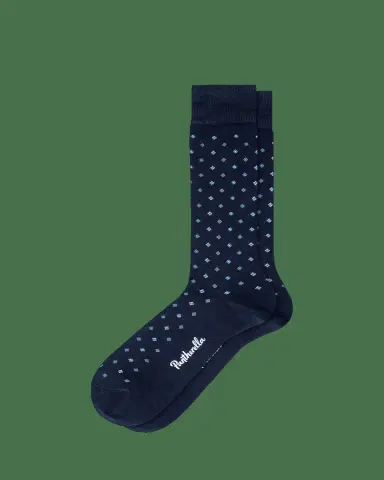 Pantherella Men's Wallace Neat Mini-Box Cotton Calf-Length Dress Socks | Thumbnail 2 Pantherella Men's Wallace Neat Mini-Box Cotton Calf-Length Dress Socks | Thumbnail 2