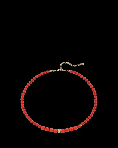 Sydney Evan 14K Diamond Tri-Linked Rondelle on Red Carnelian Necklace | Thumbnail 2