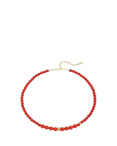 Sydney Evan 14K Diamond Tri-Linked Rondelle on Red Carnelian Necklace | Thumbnail 1