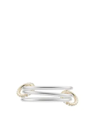 Spinelli Kilcollin Solarium Silver and 18K Gold Pave Diamond Ring | Thumbnail 1 Spinelli Kilcollin Solarium Silver and 18K Gold Pave Diamond Ring | Thumbnail 1