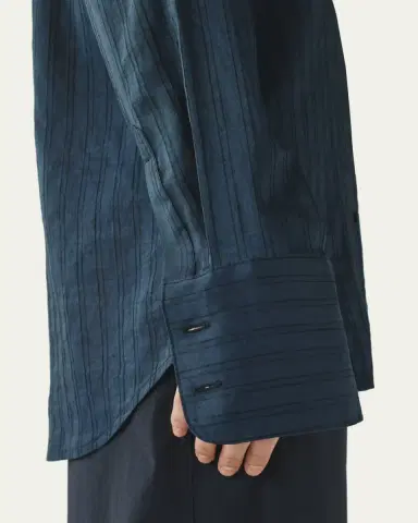 Attersee The Everyday Striped Linen Button-Down Shirt | Thumbnail 5 Attersee The Everyday Striped Linen Button-Down Shirt | Thumbnail 5