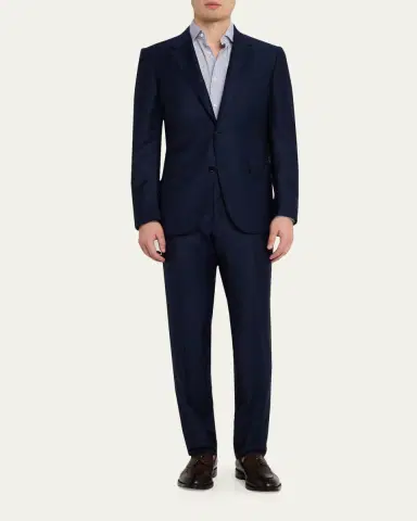 Zegna Men's Wool Tonal Check Two-Piece Suit | Thumbnail 2 Zegna Men's Wool Tonal Check Two-Piece Suit | Thumbnail 2