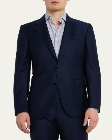 Zegna Men's Wool Tonal Check Two-Piece Suit | Thumbnail 4 Zegna Men's Wool Tonal Check Two-Piece Suit | Thumbnail 4
