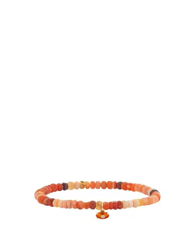 Sydney Evan 14K Diamond Bezel Eye on Fire Opal Stretch Bracelet | Thumbnail 1 Sydney Evan 14K Diamond Bezel Eye on Fire Opal Stretch Bracelet | Thumbnail 1