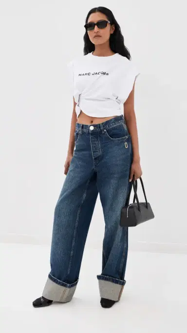 Marc Jacobs Pop J Marc Logo Drape Seam Tee White | Thumbnail 5 Marc Jacobs Pop J Marc Logo Drape Seam Tee White | Thumbnail 5