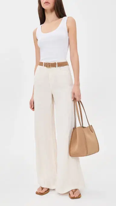 L'Agence Amara High Rise Wide Leg Linen Pants Vintage White 23 | Thumbnail 6 L'Agence Amara High Rise Wide Leg Linen Pants Vintage White 23 | Thumbnail 6