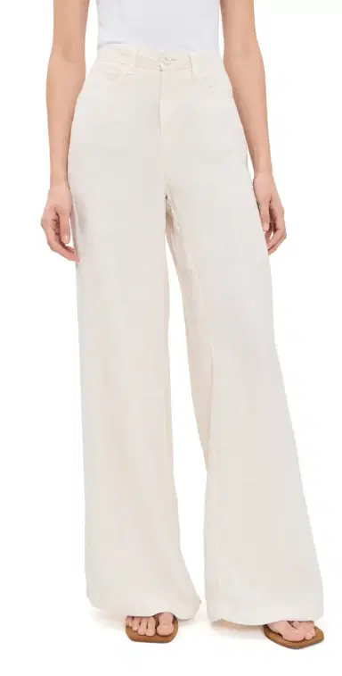 L'Agence Amara High Rise Wide Leg Linen Pants Vintage White 23 | Thumbnail 1 L'Agence Amara High Rise Wide Leg Linen Pants Vintage White 23 | Thumbnail 1