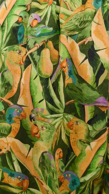Farm Rio Balloon Pants Parrots Forest Green L | Thumbnail 6