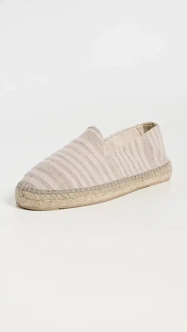 MANEBI Cotton Jacquard Stripe Classic Espadrilles Natural Stripes 42 | Thumbnail 2