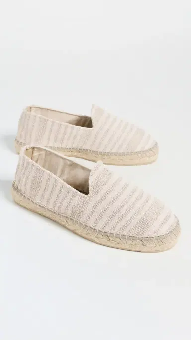 MANEBI Cotton Jacquard Stripe Classic Espadrilles Natural Stripes 42 | Thumbnail 4