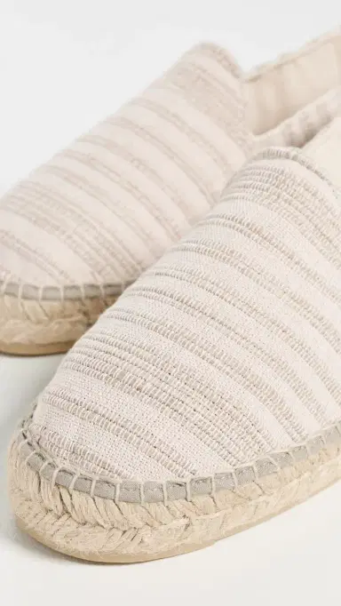 MANEBI Cotton Jacquard Stripe Classic Espadrilles Natural Stripes 42 | Thumbnail 5