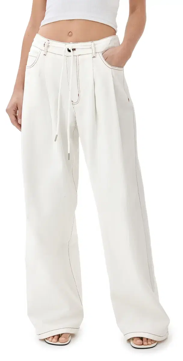 Lioness louched Tie Up Jeans Porcelain