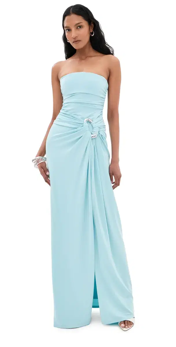 Emma Sleeveless Bustier Gown Pool
