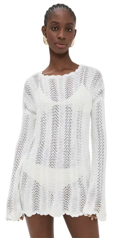 Show Me Your Mumu Packable Pullover Beach Dress White M | Thumbnail 1