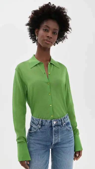 Frame The Collared Cardigan Peridot S | Thumbnail 2