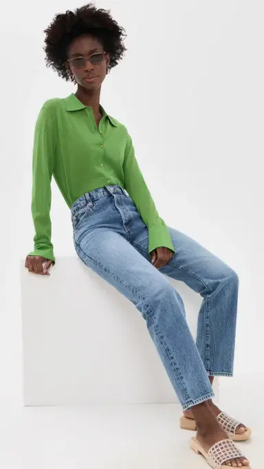 Frame The Collared Cardigan Peridot S | Thumbnail 5