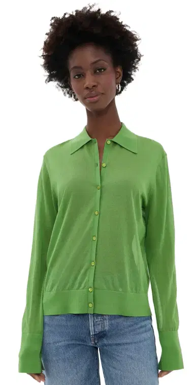 Frame The Collared Cardigan Peridot S | Thumbnail 1