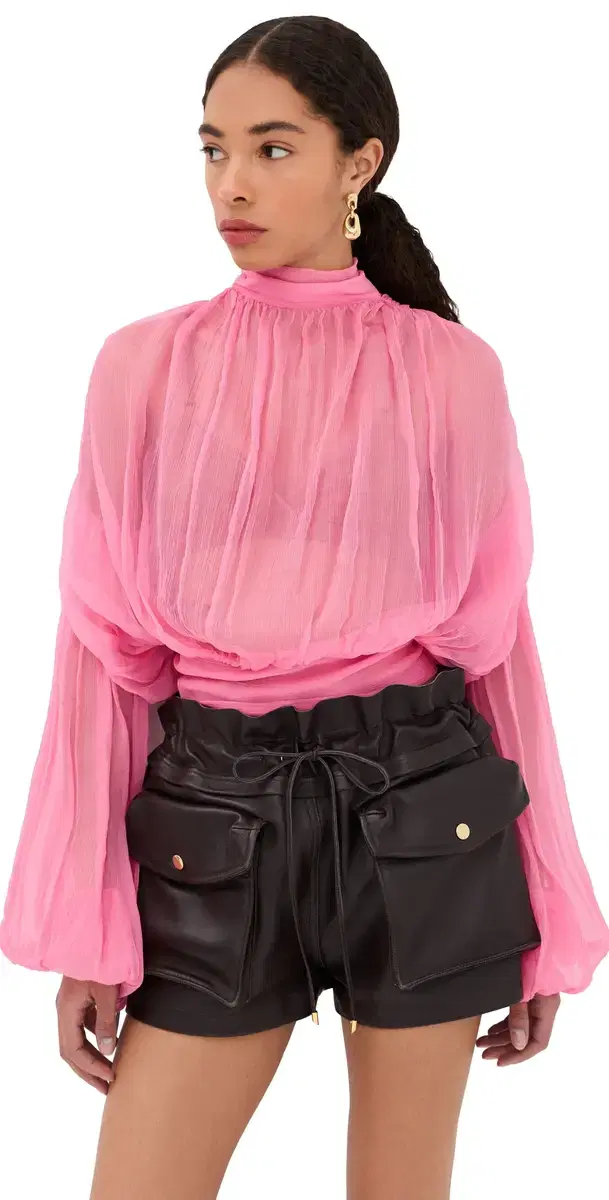 Long leeve Top with carf Detail Pink