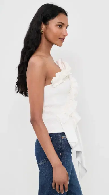 FARM Rio Smocked Strapless Top White | Thumbnail 4 FARM Rio Smocked Strapless Top White | Thumbnail 4